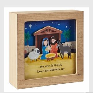 Hallmark Manger Scene Musical Shadow Box With Light, 7x7
